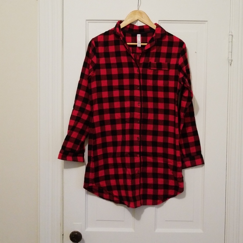 Buffalo plaid pajama dress